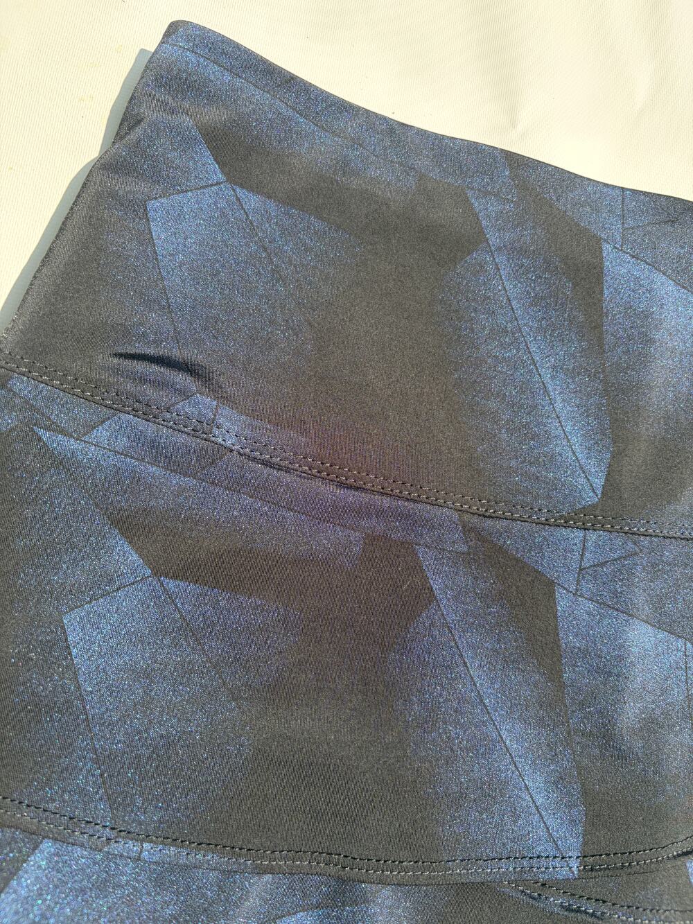 Lucky in Love Blue Black Shimmery Ruffled Tiered Layer Tennis Skirt Sz M (8-10) - Picture 6 of 7
